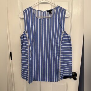 Ann Taylor Blue and White Striped Tank Top